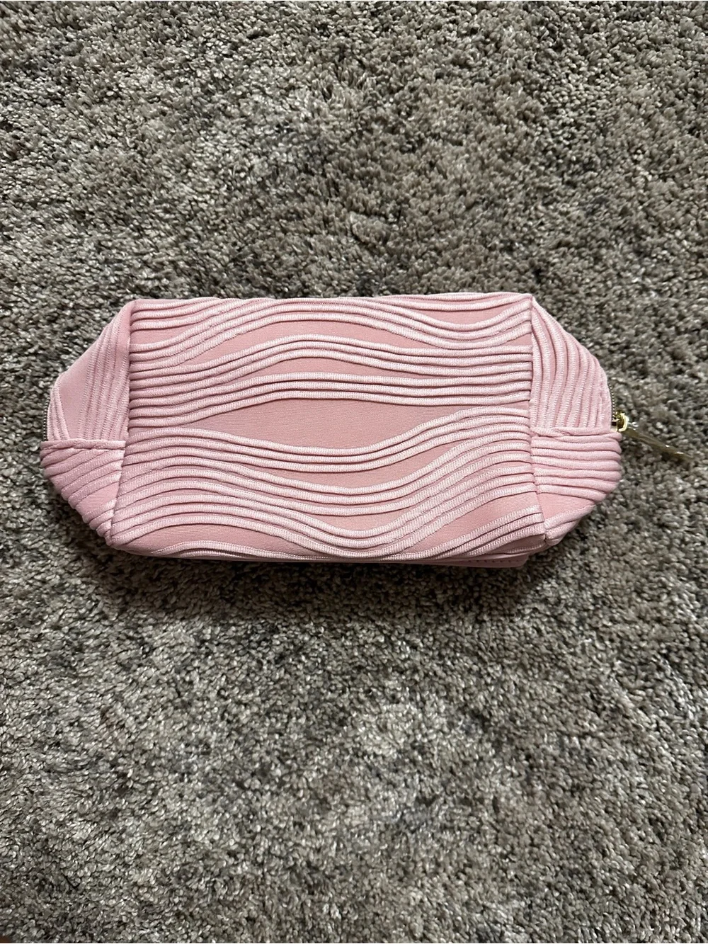 Lancome Pink Wave-Textured Cosmetic Pouch